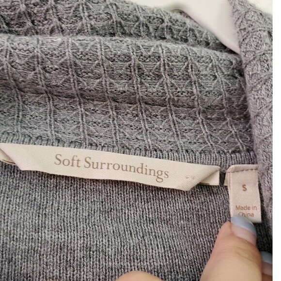 Soft Surroundings Miranda Wrap Cardigan Sweater Small Gray Wool Blend Envelope - Picture 5 of 10